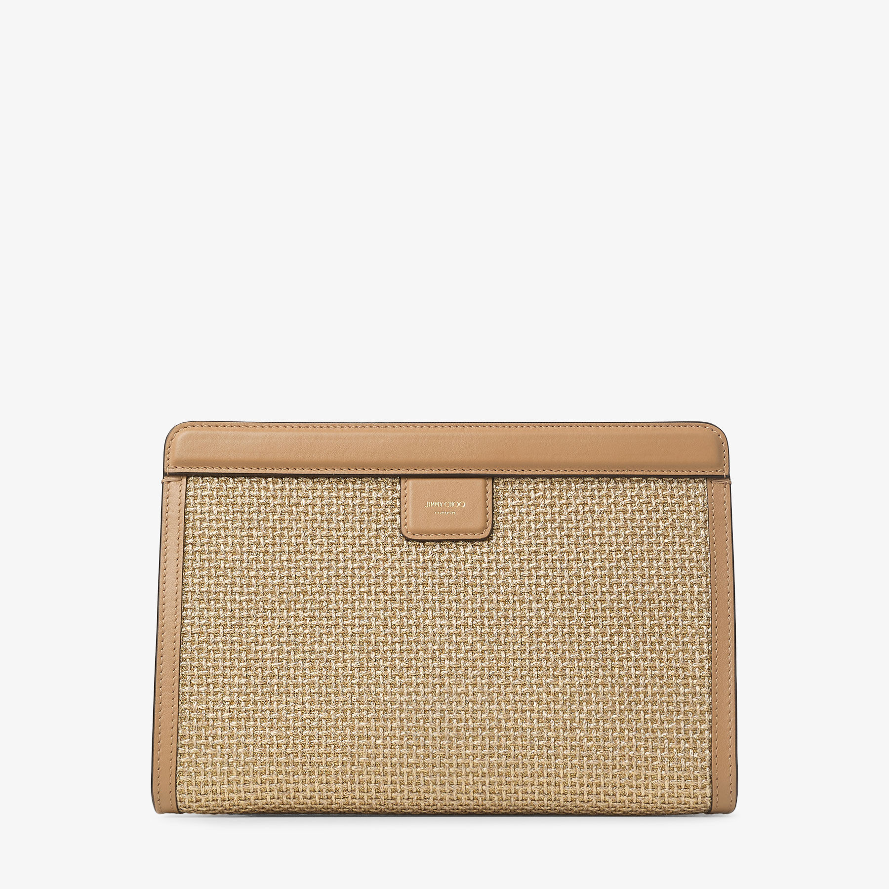 JIMMY CHOO Avenue Pouch ラフィア クラッチバッグ ZIPTOPPOUCHJYN_0C7611_FRONT_vg