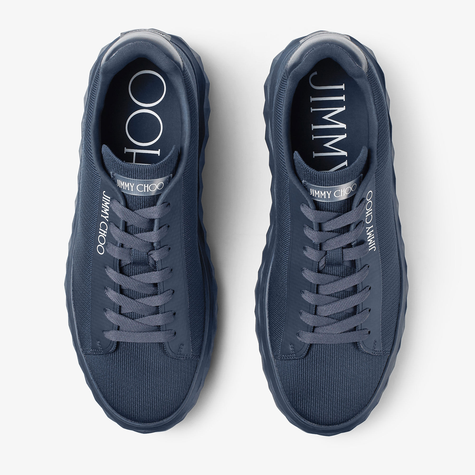 Diamond Light Maxi/M|Navy Sustainable Knit Trainer| JIMMY CHOO