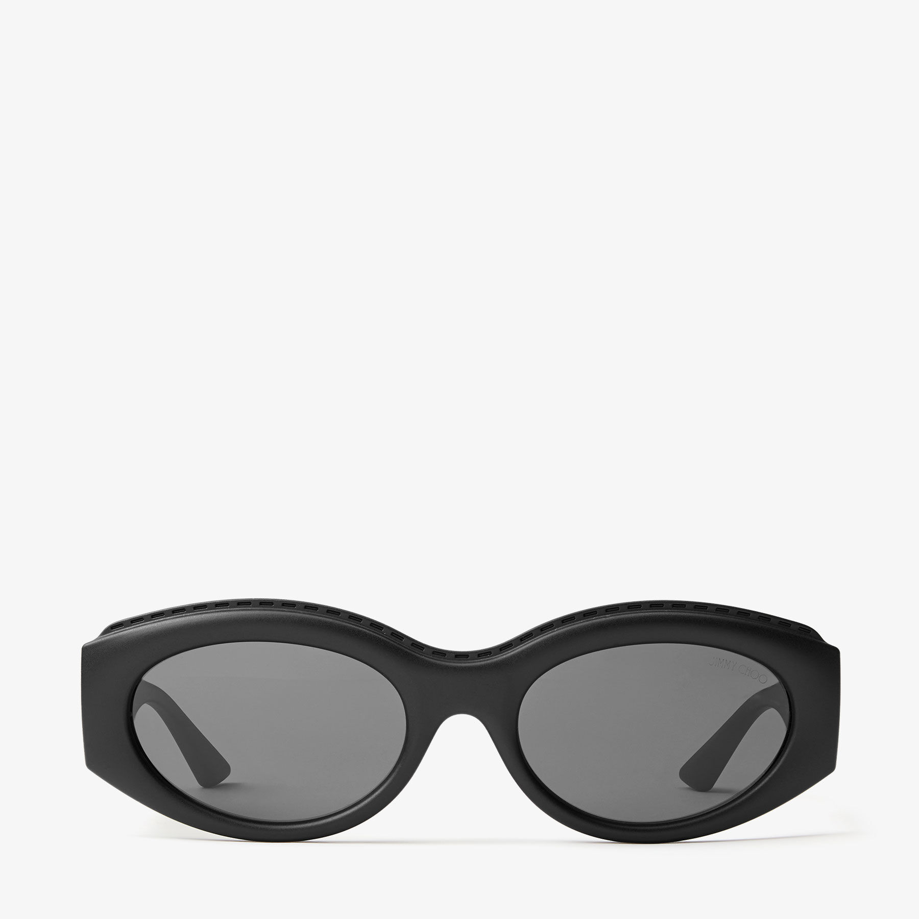 Sue | Matte Black Oval Sunglasses | JIMMY CHOO display picture 1