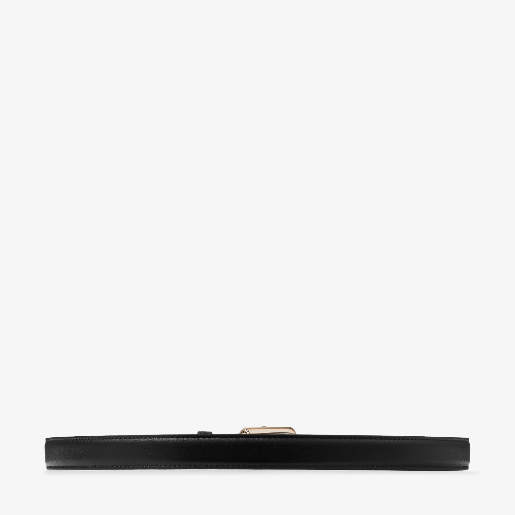 JC Square Belt | Black Calf Leather JC Square-Buckle Belt
