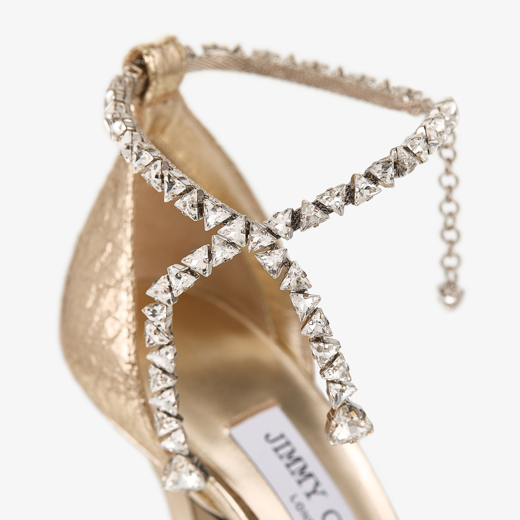 Stevie 100 | Escarpins métallisés effet froissé dorés | JIMMY CHOO