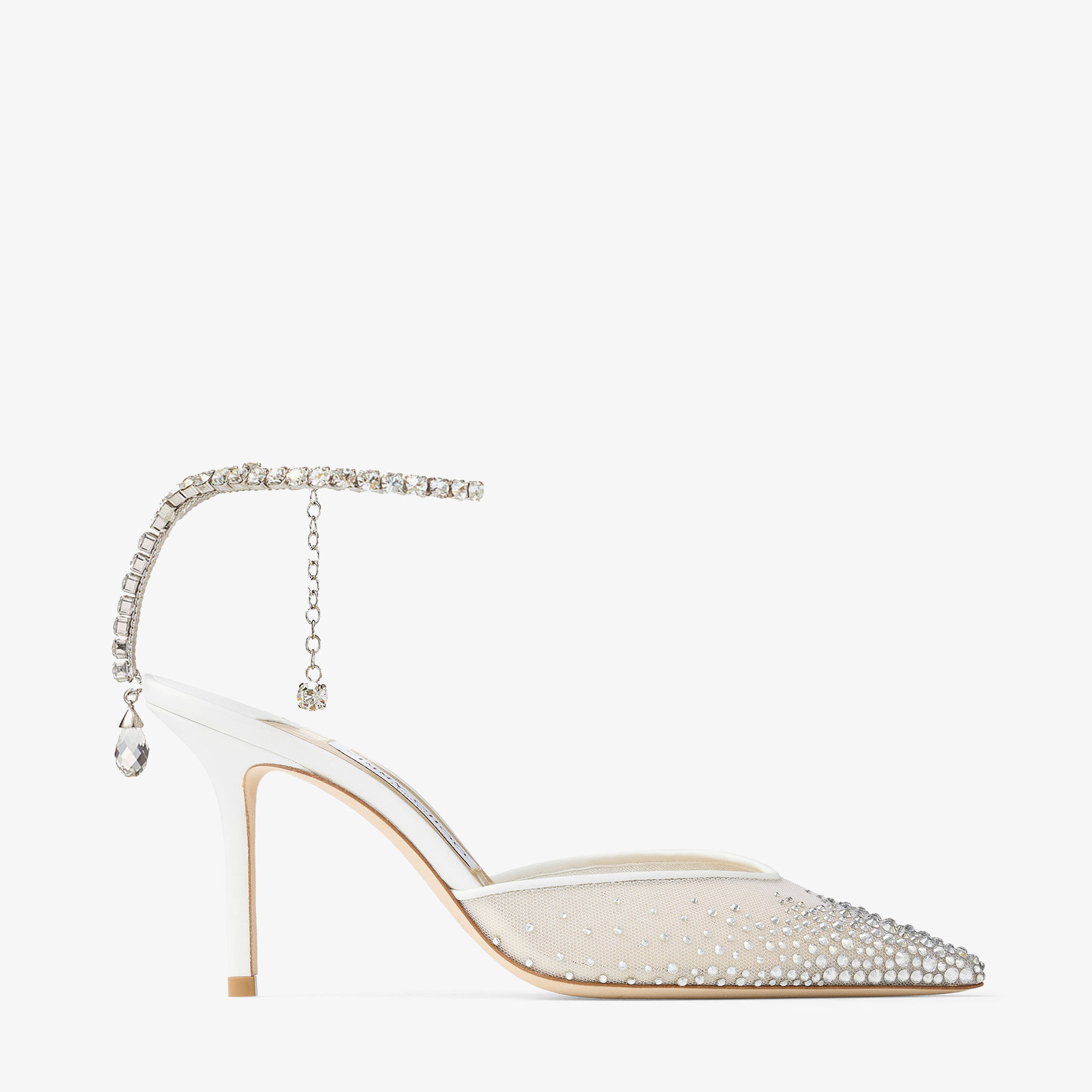 新品正規品  Scarlett 50 JIMMY | cristalli con bianco mesh in Décolleté | 靴