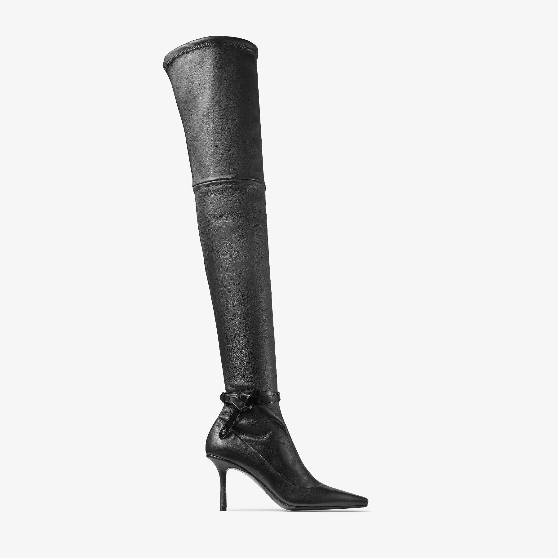Camie Over The Knee 85 | Black Stretch Nappa and Spazzolato