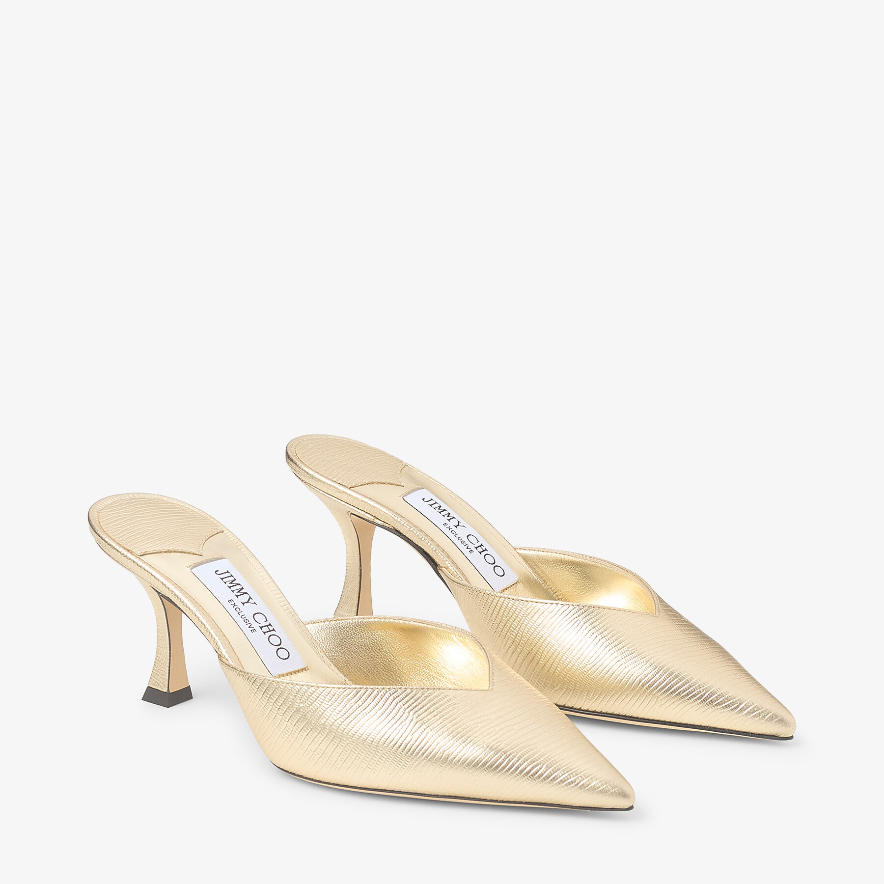 Solar 70 | Gold Lizard Printed Leather Mules | JIMMY CHOO