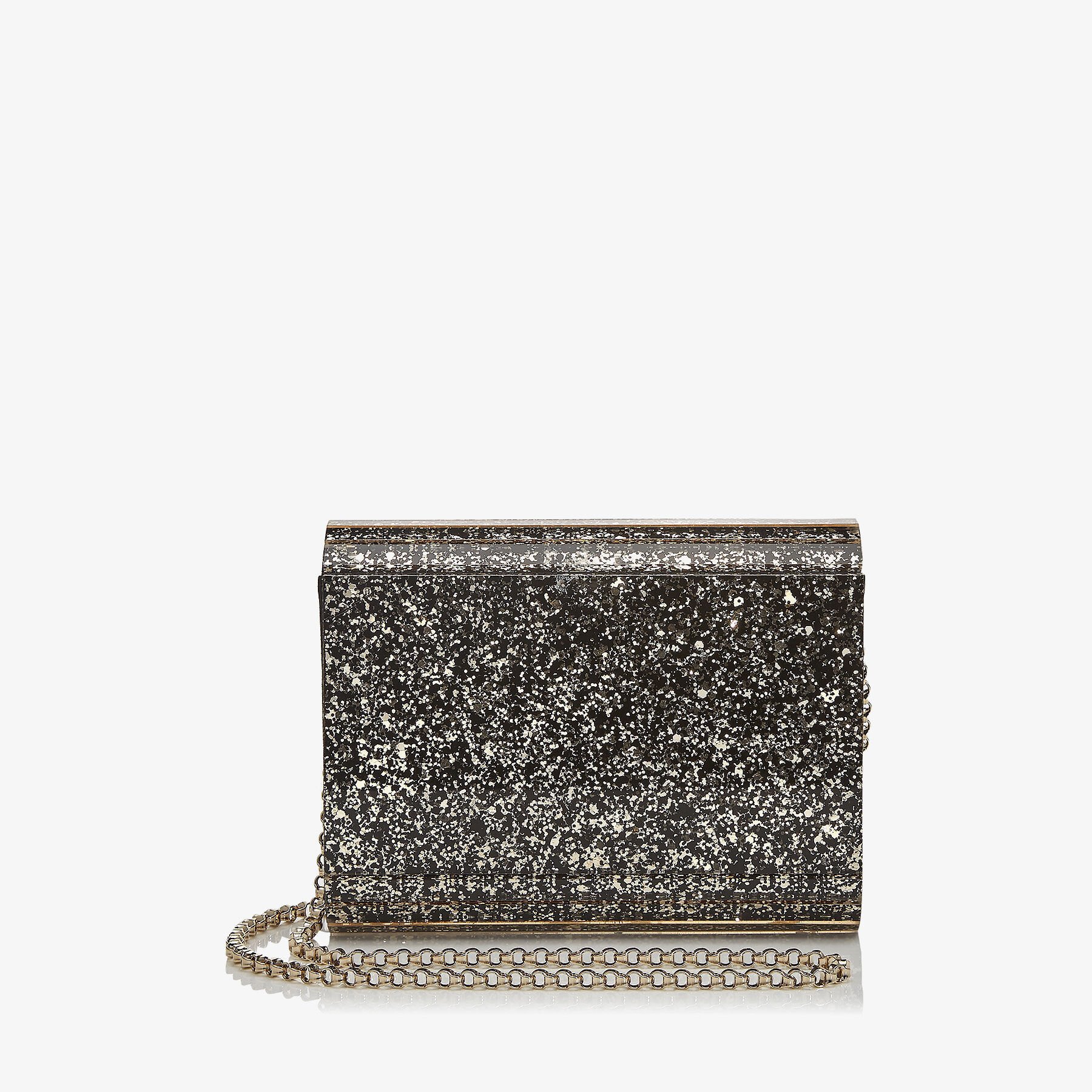 Gold Mix Coarse Glitter Acrylic Clutch Bag CANDY Autumn Winter