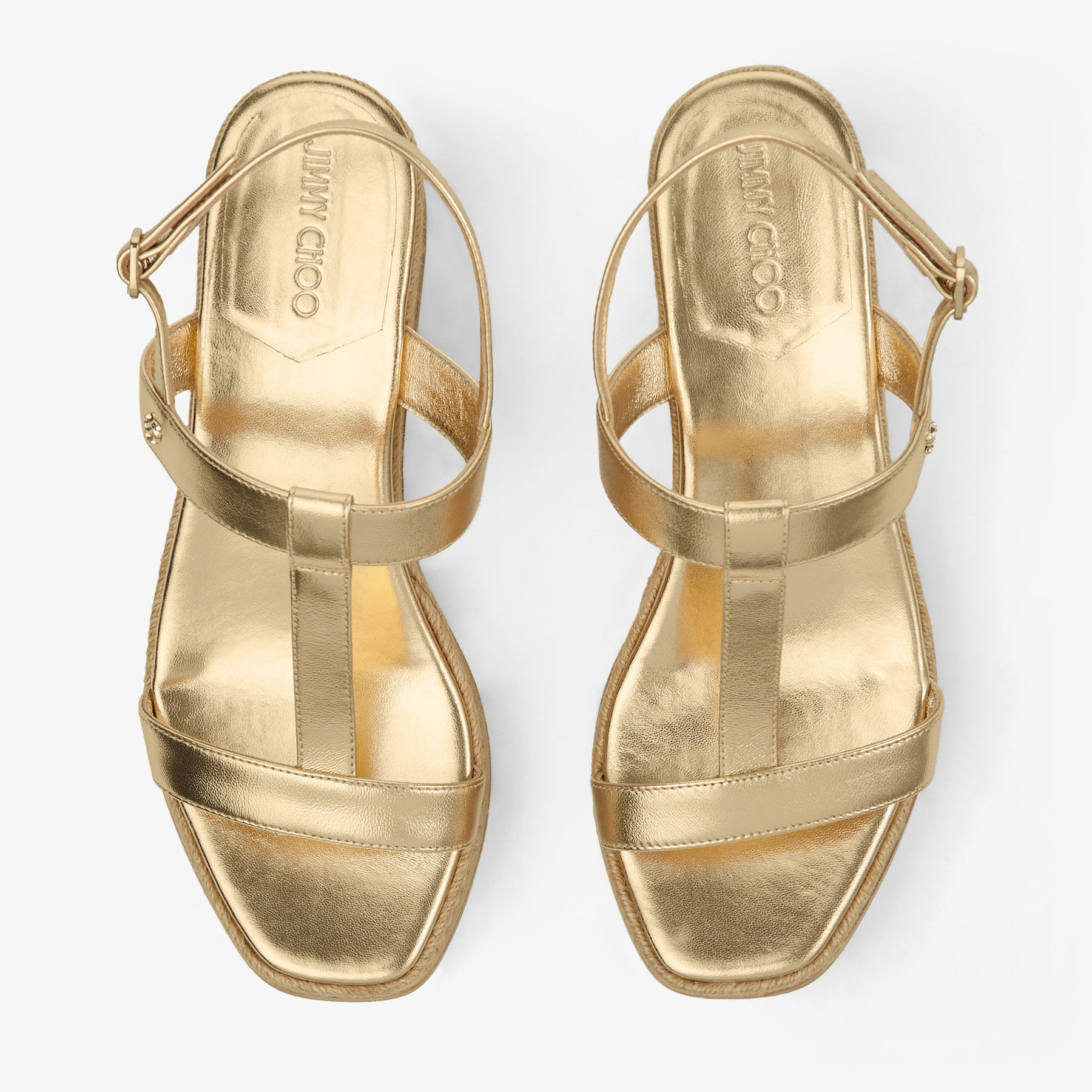 JIMMY CHOO Theia Wedge 60 レザー ウェッジサンダル Theia Wedge 60 | Tan Leather Wedge Sandals | JIMMY CHOO