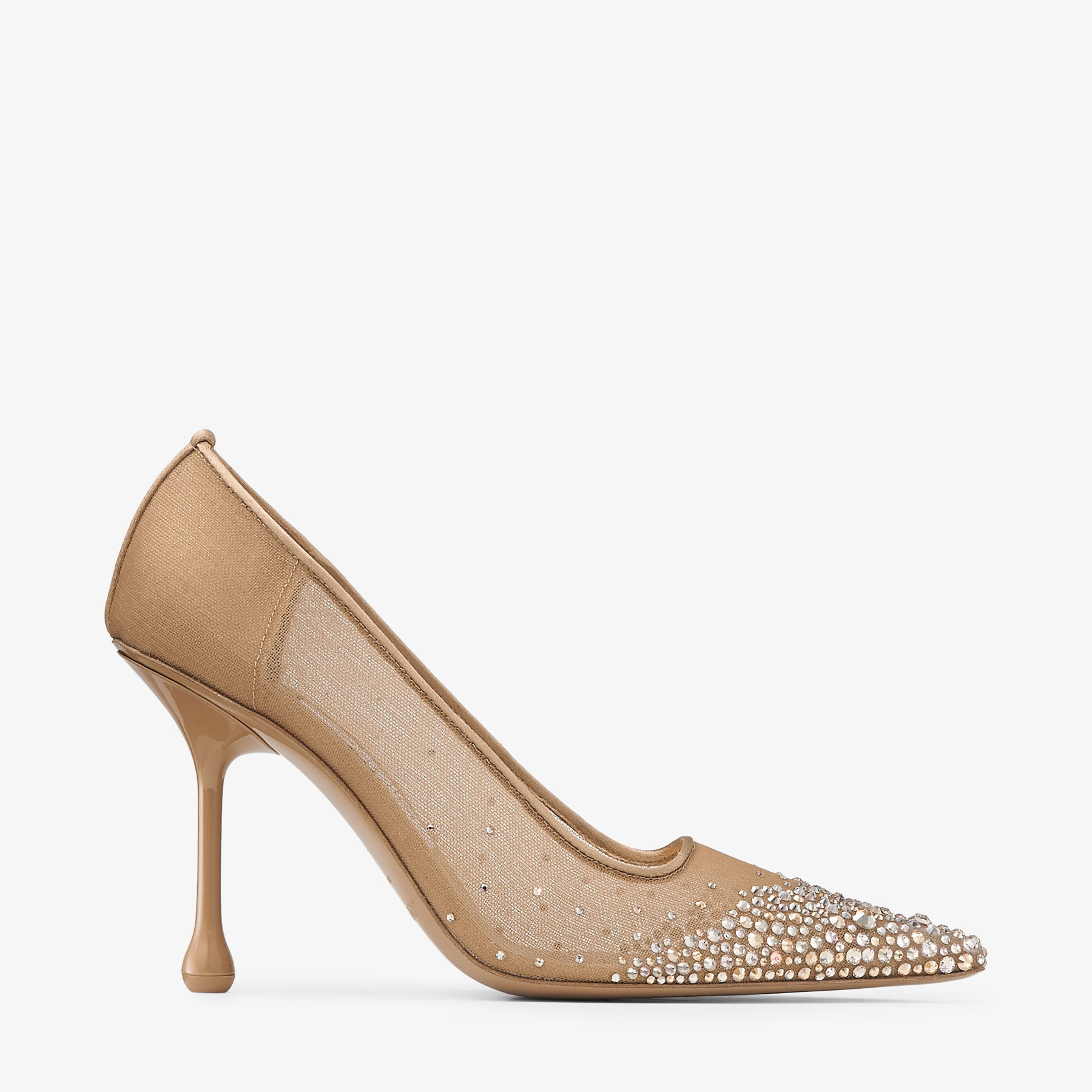 Ixia 95 | Bronze Crystal Mesh Satin Pumps | Jimmy Choo