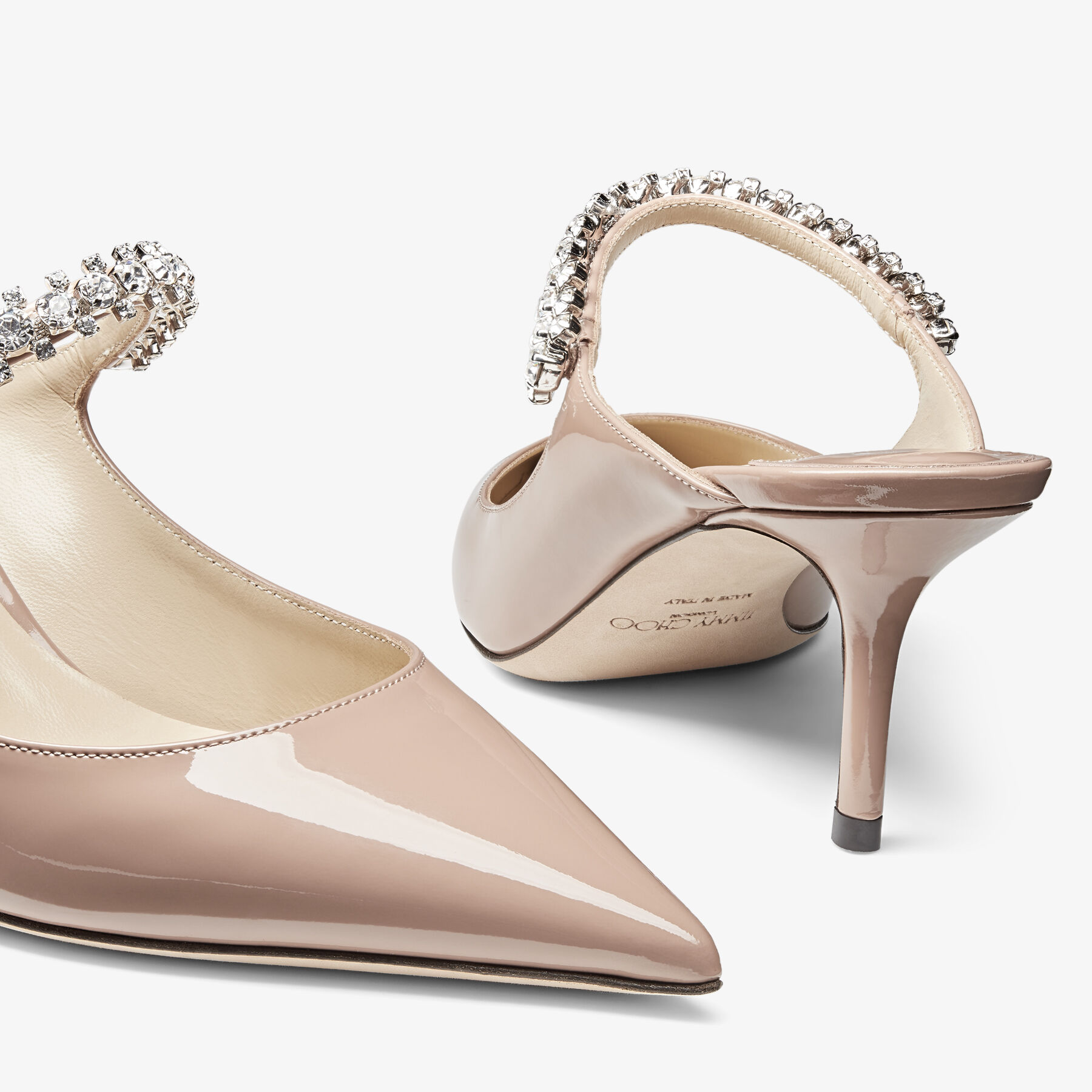 Bing 65 | Ballet Pink Patent Leather Mules with Crystal Bing 65 | Ballet Pink Patent Leather Mules with Crystal