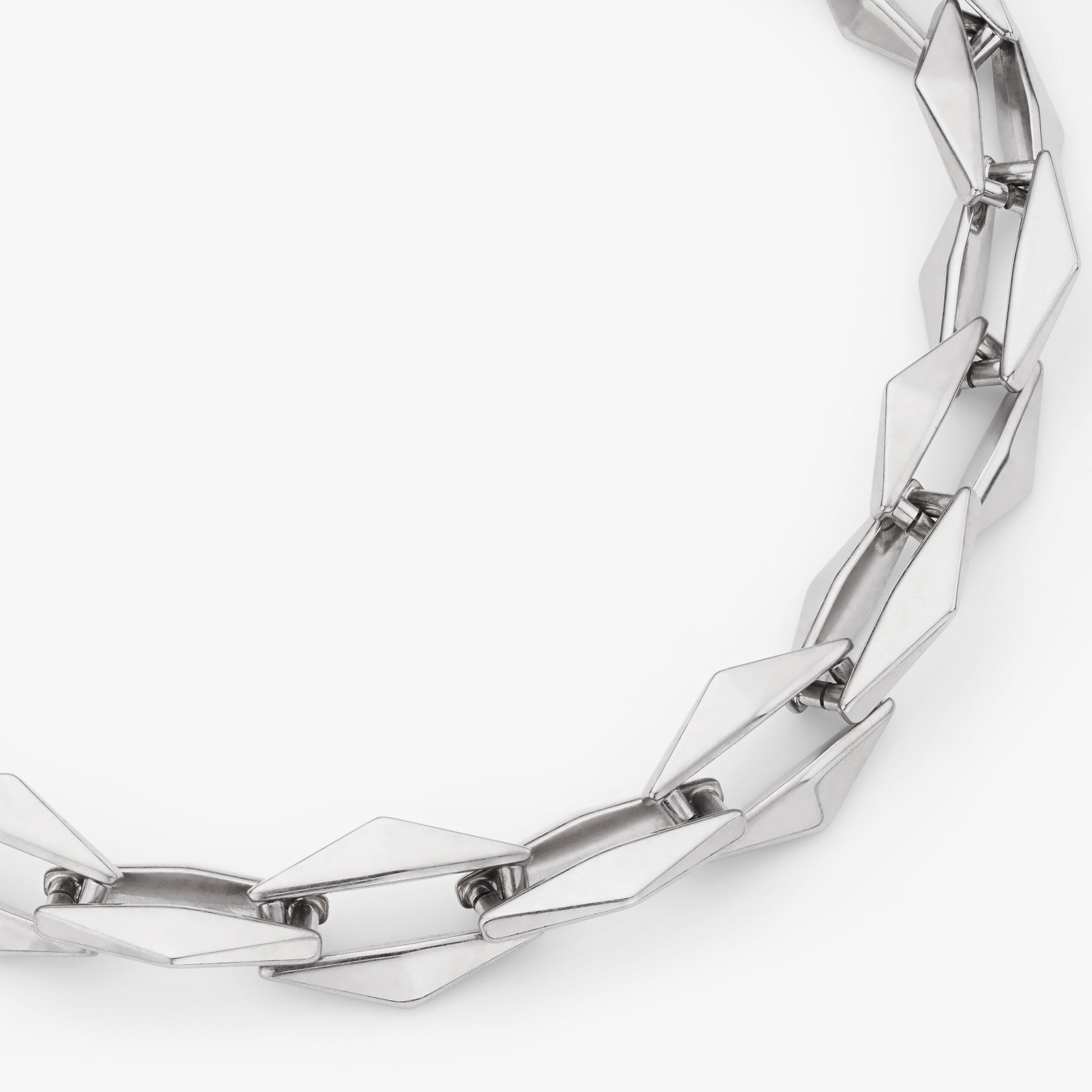JIMMY CHOO 国内買付 Diamond チェーン Necklace Silver仕上げ DIAMONDCHNNECKLACECZI_AA0622_F