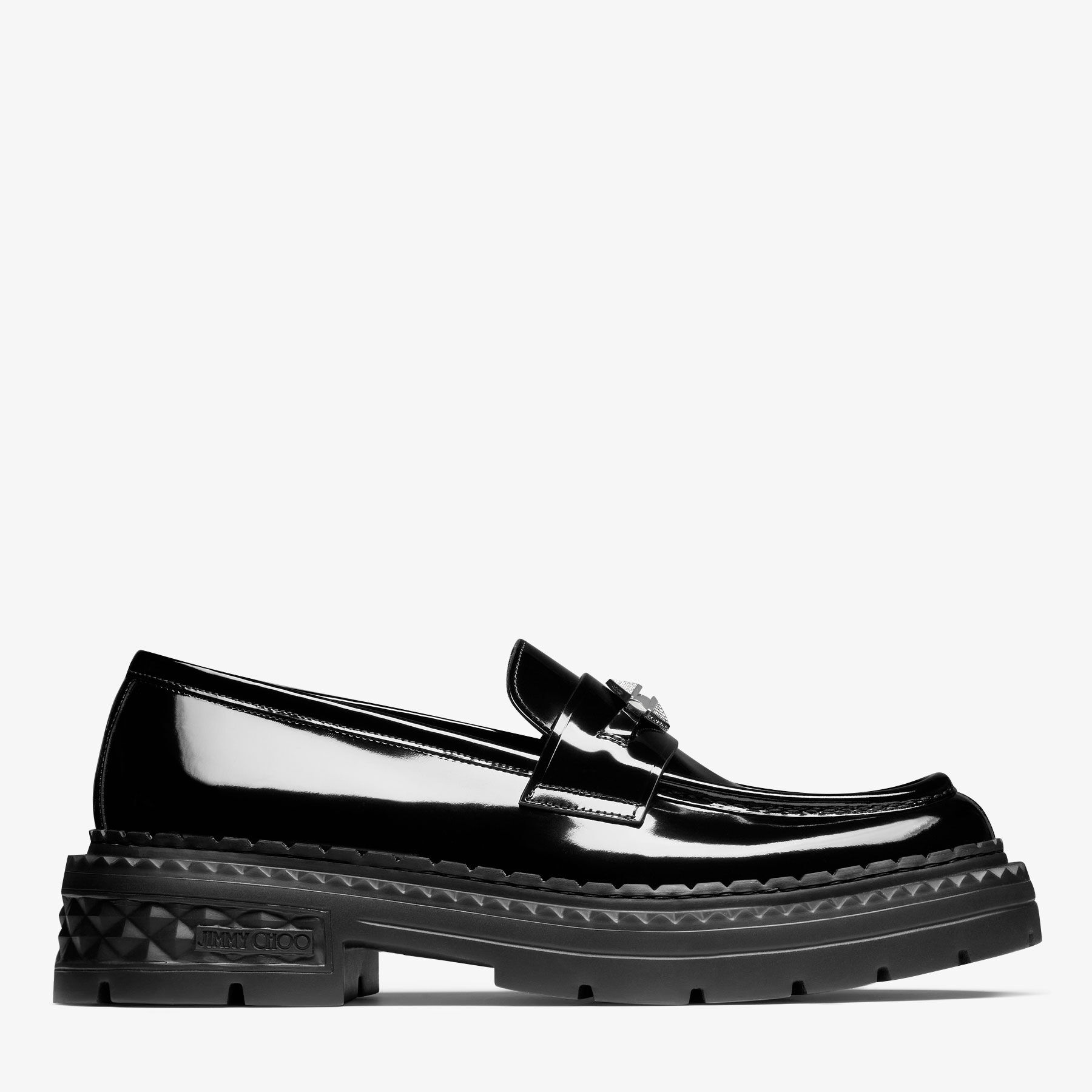 JIMMY CHOO MARLOWDIAMONDFJWVBLACKCRYSTAL 関税送料込 Marlow Diamond/M | Black Brushed Leather Shoes | JIMMY CHOO