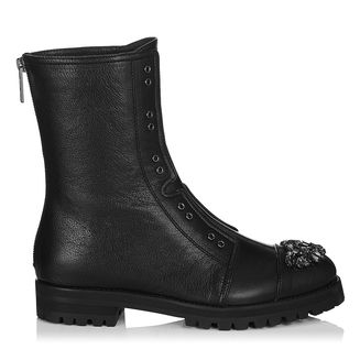 Jimmy Choo Hatcher Navy Embellished Boots with Black Crystals Jimmy Choo | Shoes | Jimmy Choo Hatcher Navy Embellished  main image 4