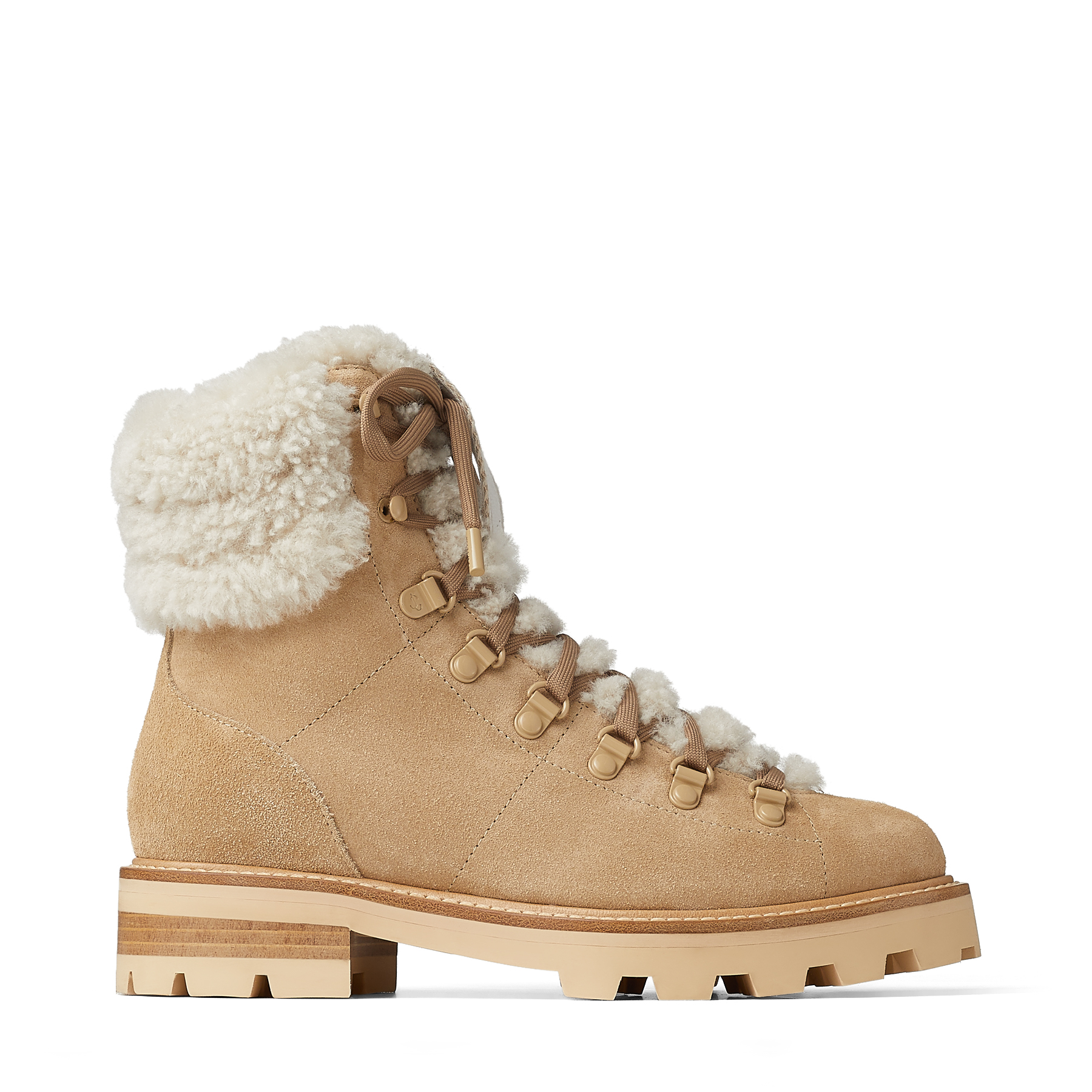 white shearling boots