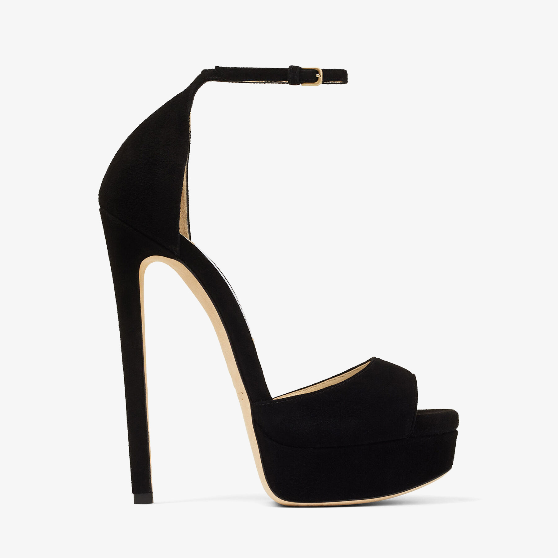 black open toe platform shoes