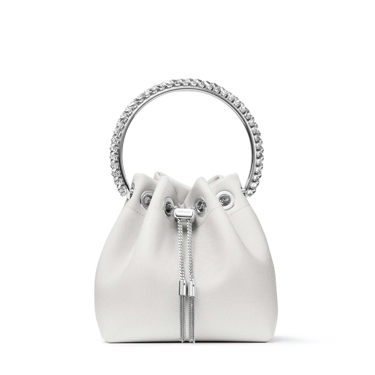 silver drawstring bolsa
