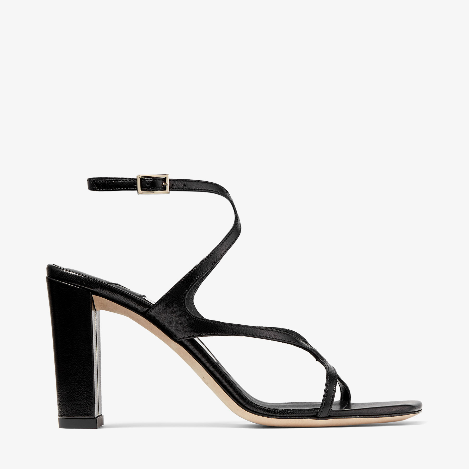 Jimmy Choo Brown Leather Azie 85 Sandals In Black