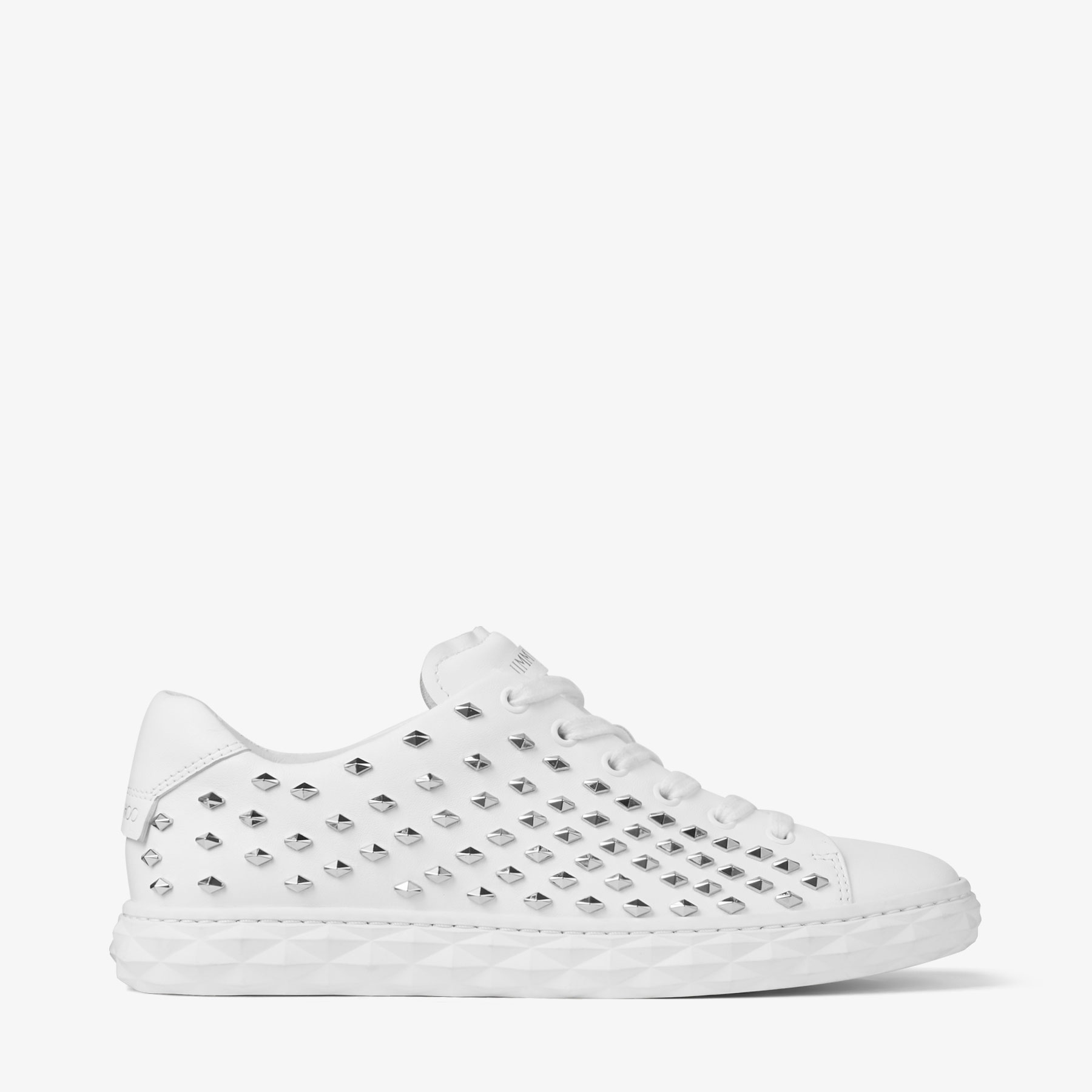 Jimmy Choo Diamond Light Studded Sneakers In V White/silver