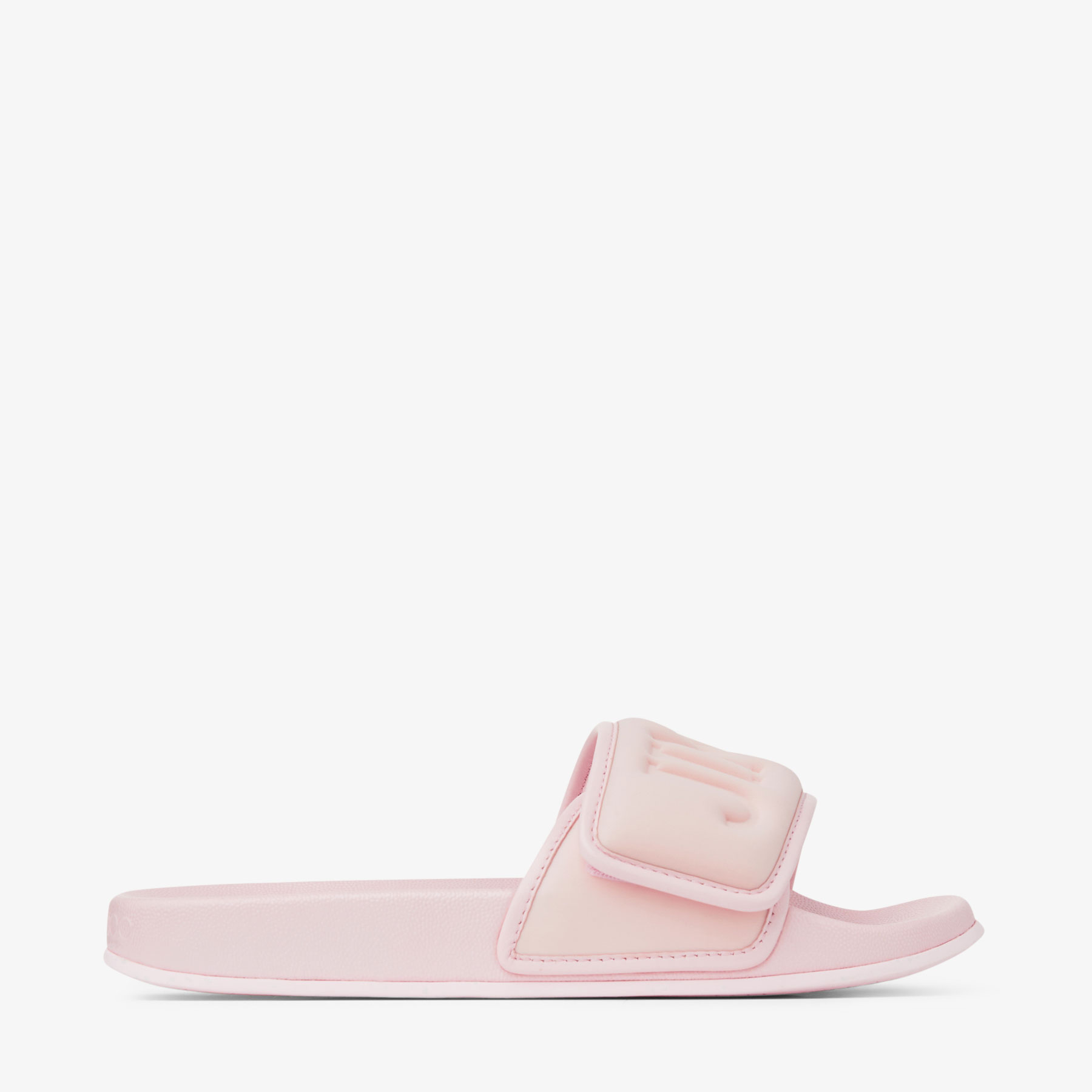 Jimmy Choo Fitz Slides With Lycra Logoed Bang In V Puderrosa/puderrosa