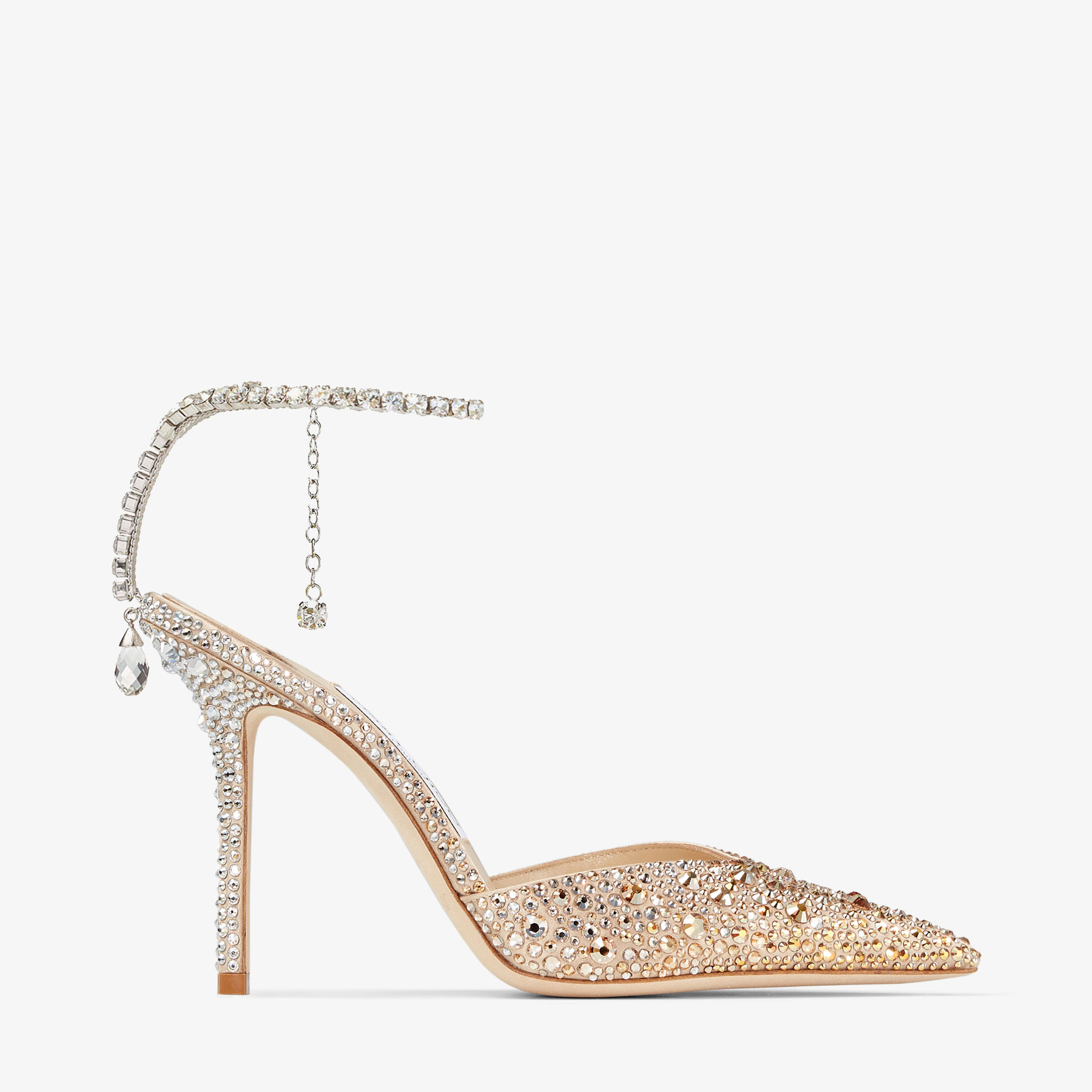 Jimmy Choo Saeda 100 In Gold/kristall
