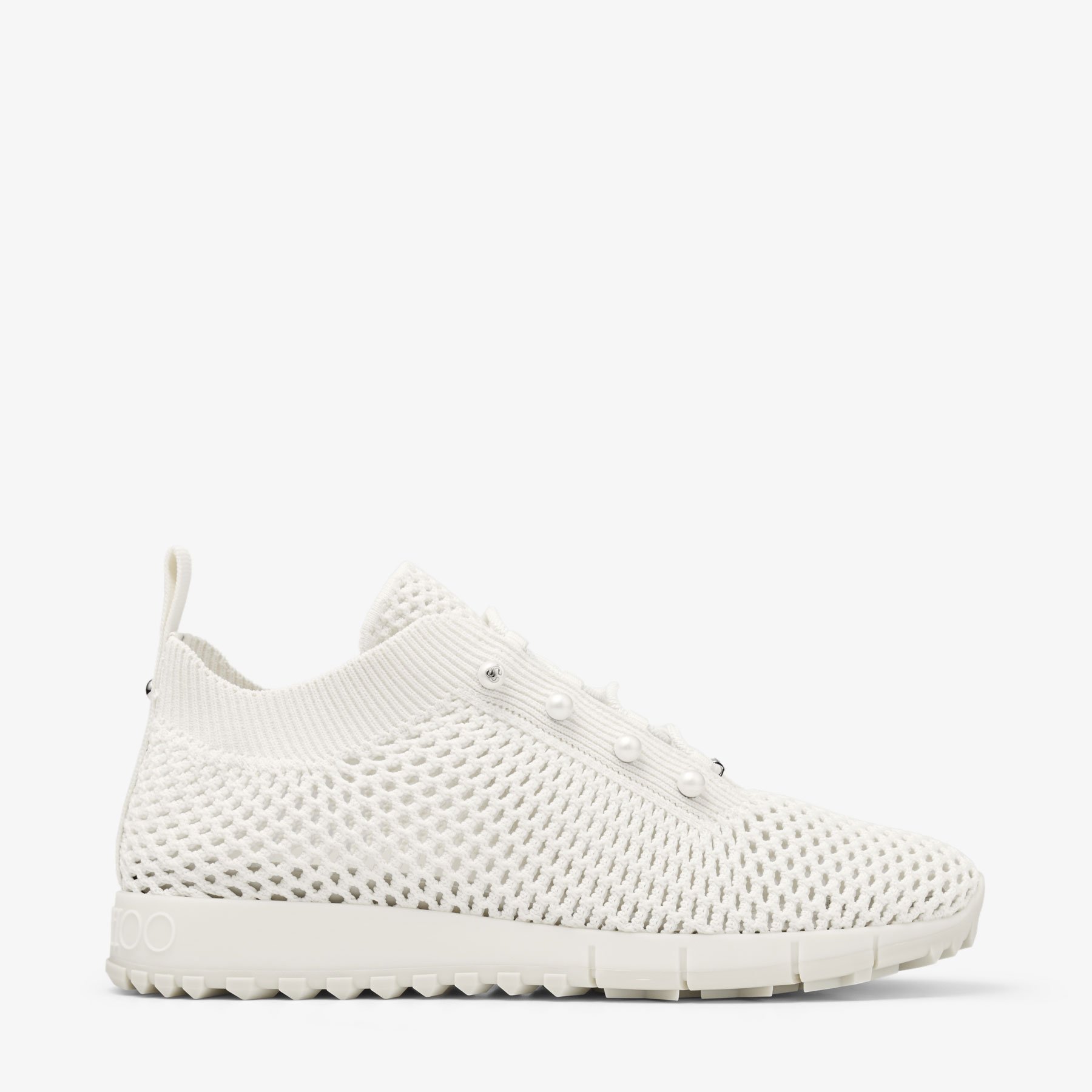 Jimmy Choo Veles Crochet Knit Low-top Sneakers In X Latte Mix